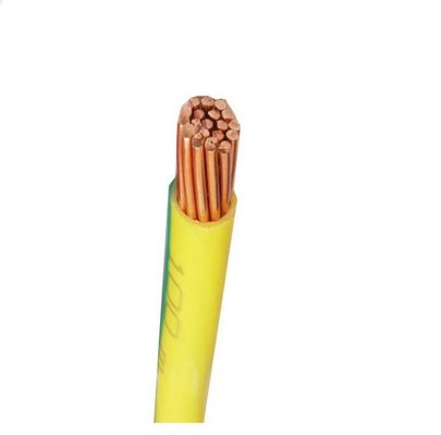أصفر أخضر 450 / 700V PVC معزول الأسلاك الكهربائية CU كابل التأريض الأرضي